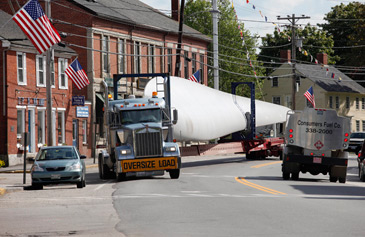 truck carrying turbine parts