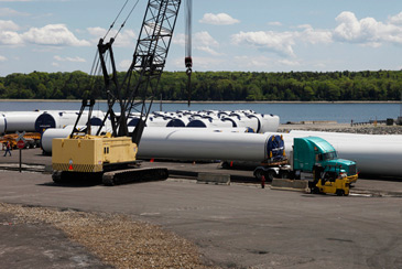 truck carrying turbine parts